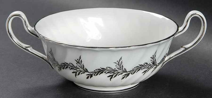 Silver Fern Flat Cream Soup Bowl by Foley-1