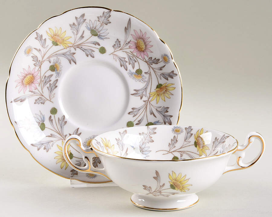 Somerset Footed Cream Soup Bowl & Saucer Set by Foley-1