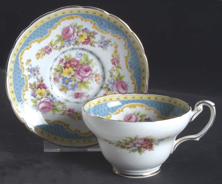 Windsor Blue Footed Cup & Saucer Set by Foley-1