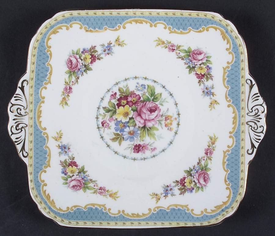 Windsor Blue Handled Cake Plate by Foley-1