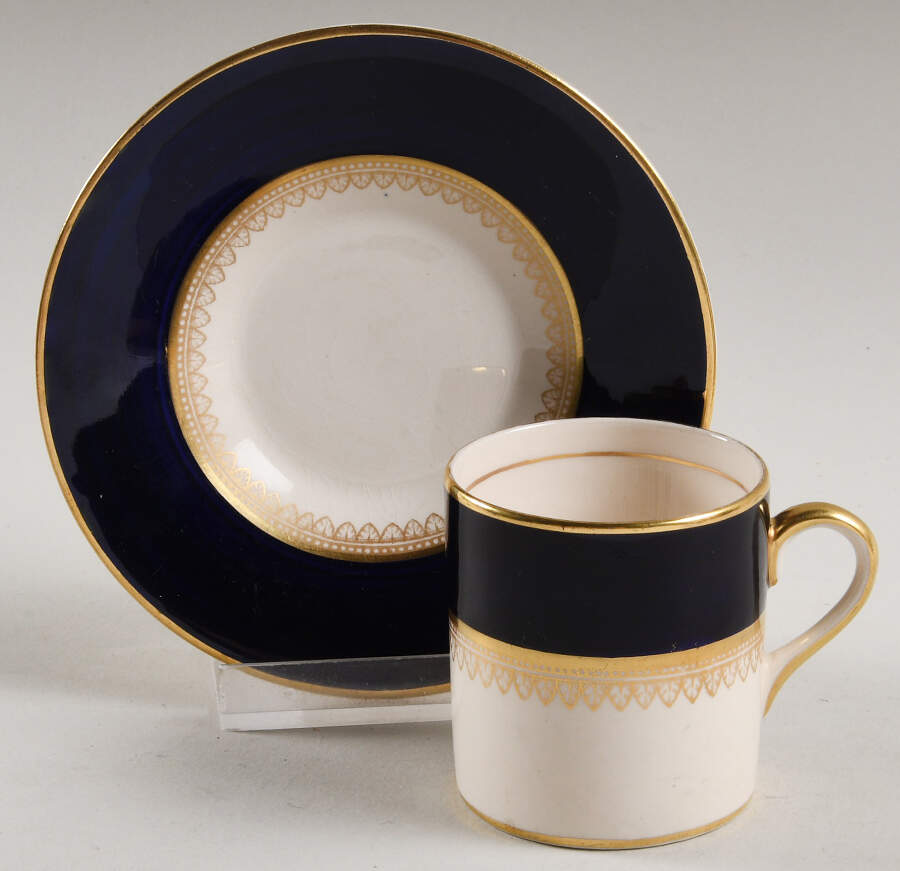 5973 Cobalt (Smooth) Flat Demitasse Cup & Saucer Set by Fondeville-1