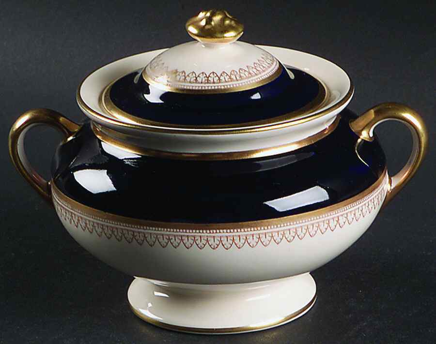 5973 Cobalt (Smooth) Sugar Bowl & Lid by Fondeville-1