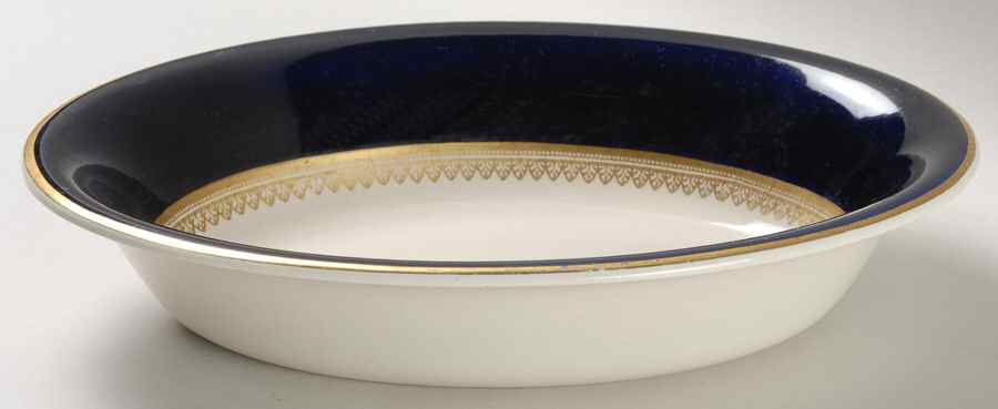 5973 Cobalt (Smooth) 8" Oval Vegetable Bowl by Fondeville-1