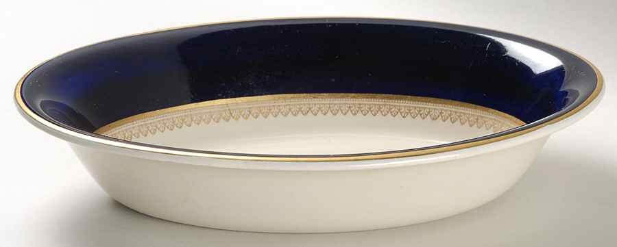 5973 Cobalt (Smooth) 9" Oval Vegetable Bowl by Fondeville-1