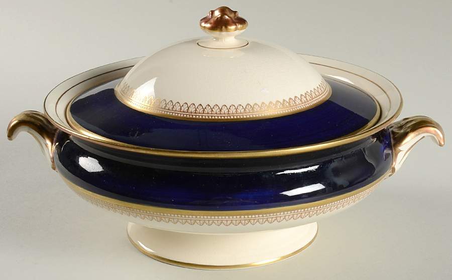 5973 Cobalt (Smooth) Round Covered Vegetable by Fondeville-1