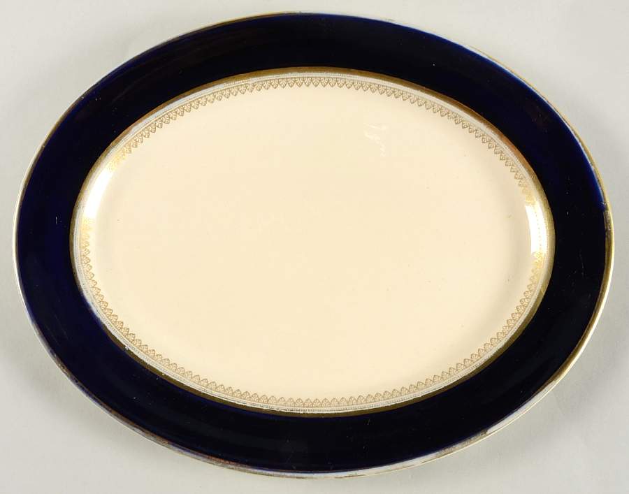 5973 Cobalt (Smooth) 11" Oval Serving Platter by Fondeville-1