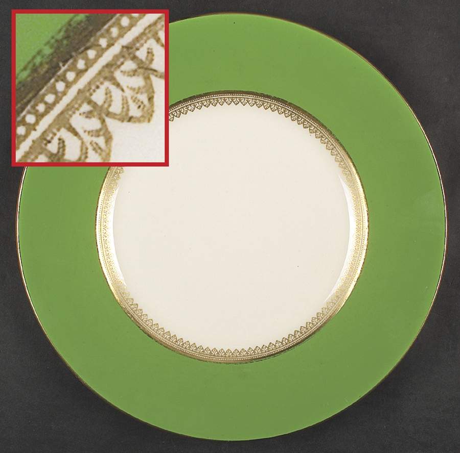 5973 Green Dinner Plate by Fondeville-1