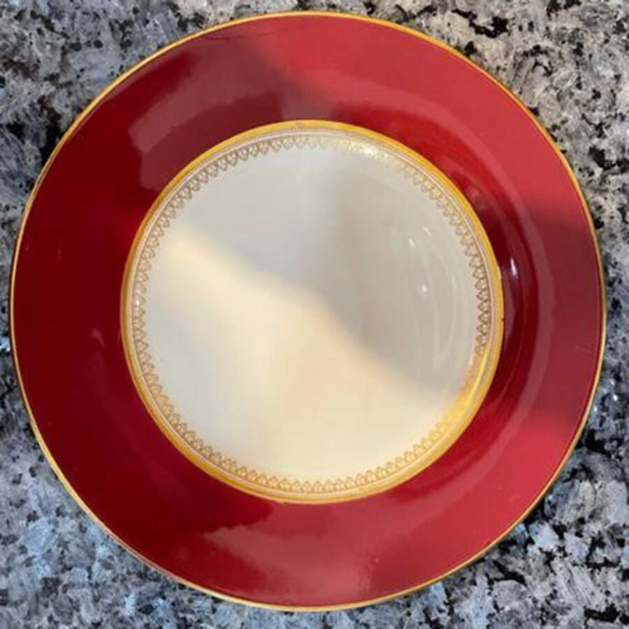 5973 Maroon Luncheon Plate by Fondeville-1