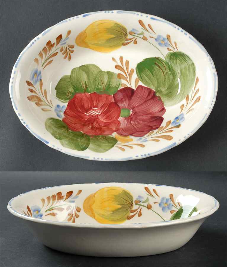 Belle Fiore 9" Oval Vegetable Bowl by Fondeville-1