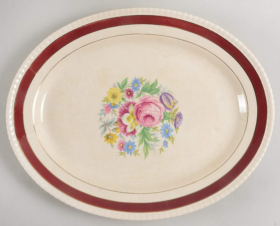 FON1 14" Oval Serving Platter by Fondeville-1