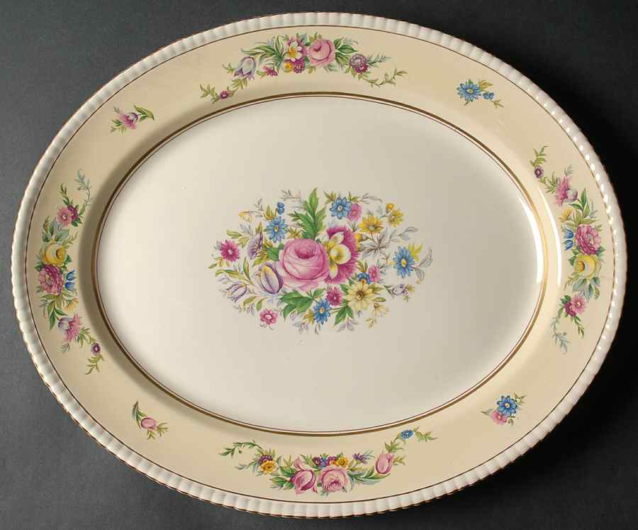 Hampton Court 16" Oval Serving Platter by Fondeville-1