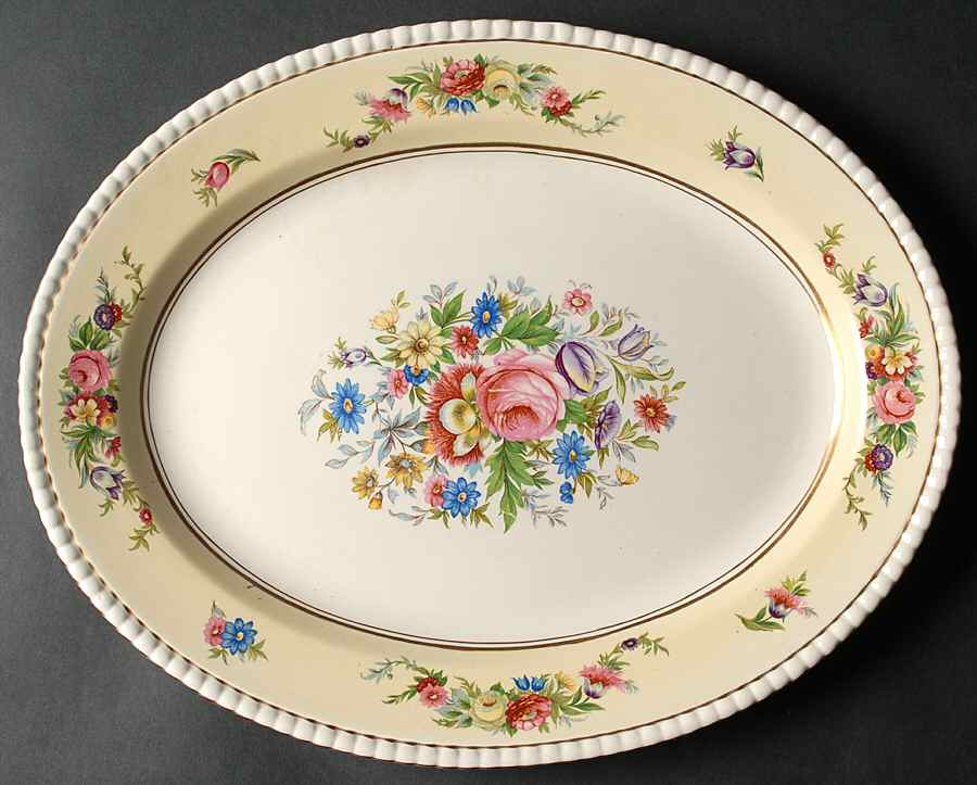 Hampton Court 14" Oval Serving Platter by Fondeville-1