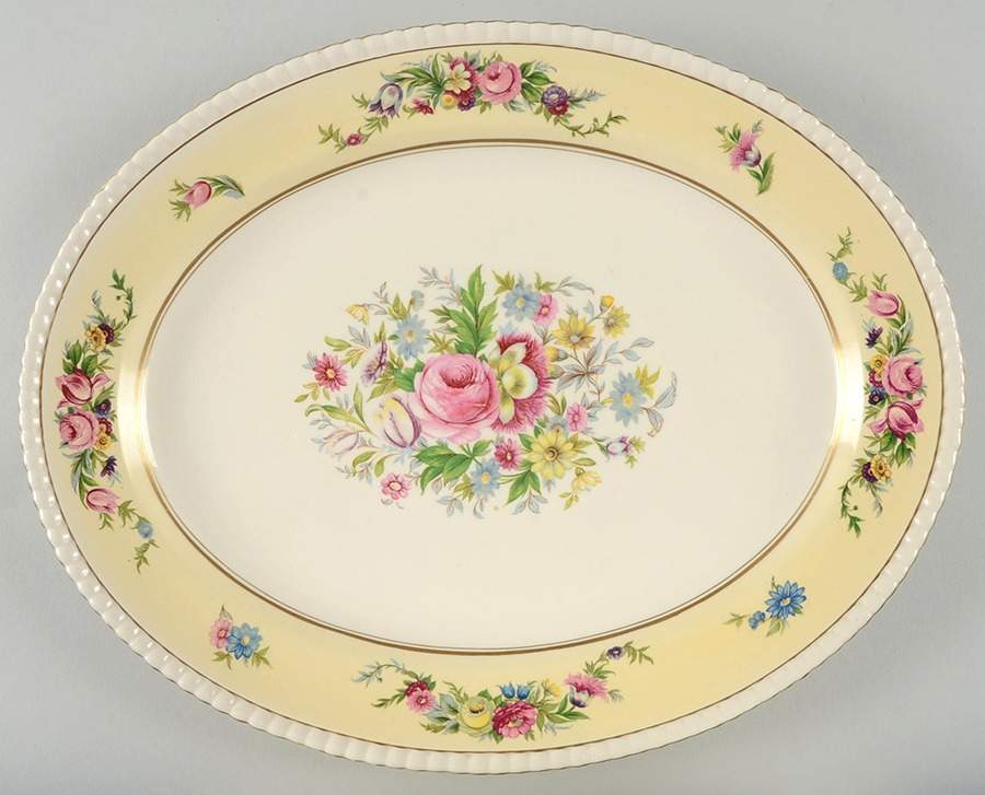 Hampton Court 14" Oval Serving Platter by Fondeville-1