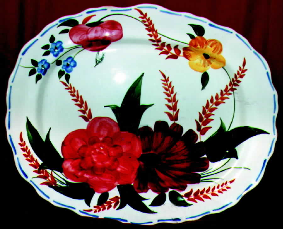 Suburbia 14" Oval Serving Platter by Fondeville-1