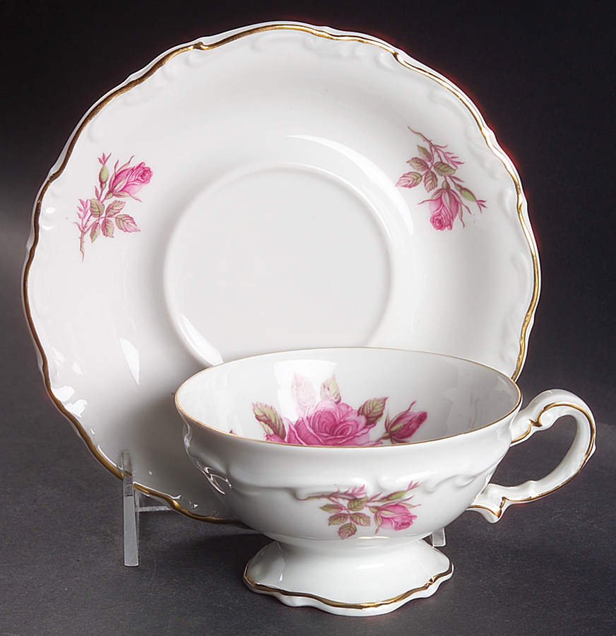 Corsage Footed Cup & Saucer Set by Forest-1
