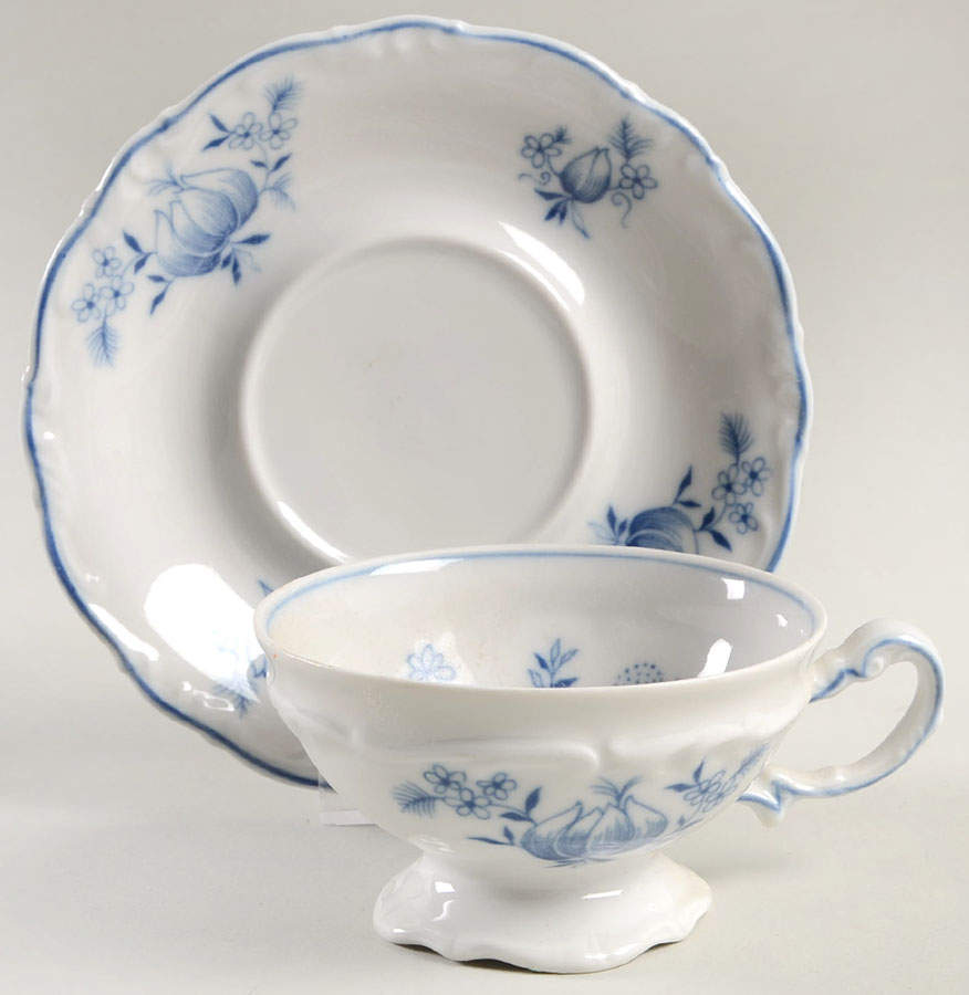 Ming Blue Footed Cup & Saucer Set by Forest-1