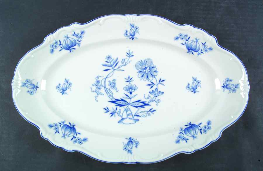 Ming Blue 15" Oval Serving Platter by Forest-1