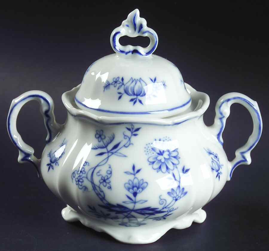 Ming Blue Sugar Bowl & Lid by Forest-1