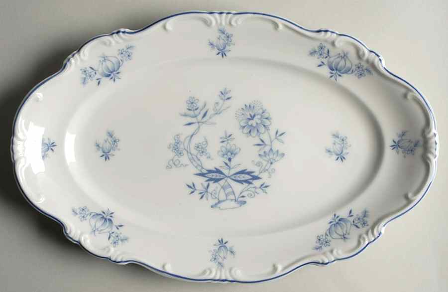 Ming Blue 13" Oval Serving Platter by Forest-1