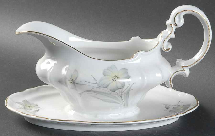 Morning Glory Gravy Boat with Attached Underplate by Forest-1