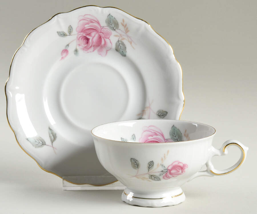 Moonglow Footed Cup & Saucer Set by Forest-1