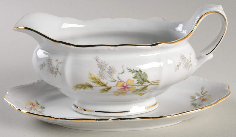 Wheatfield Gravy Boat with Attached Underplate by Forest-1