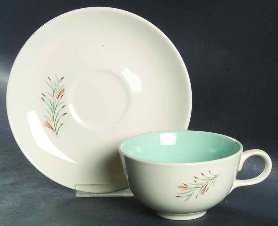Fortune Flat Cup & Saucer Set by Taylor, Smith & Taylor (Ts&T)-1