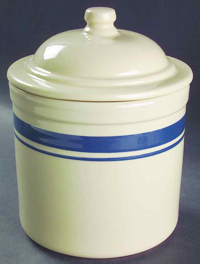 Blue Stripe Large Canister & Lid by Friendship-1