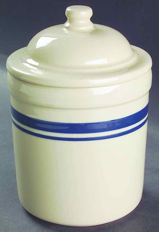 Blue Stripe Small Canister & Lid by Friendship-1