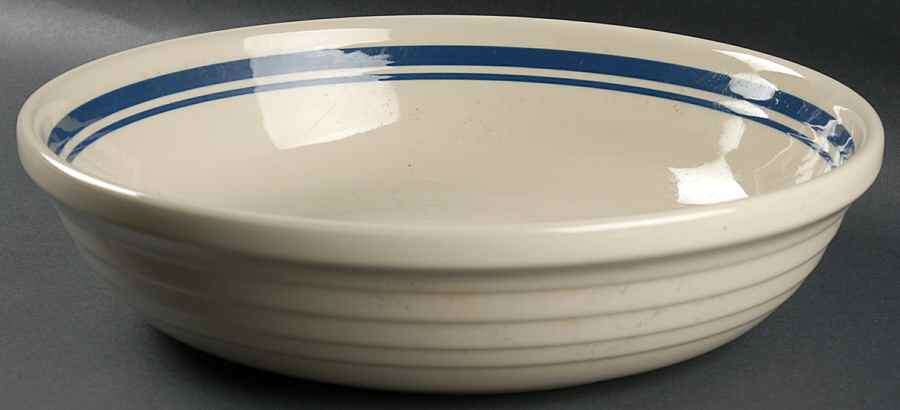Blue Stripe 13" Pasta Serving Bowl by Friendship-1