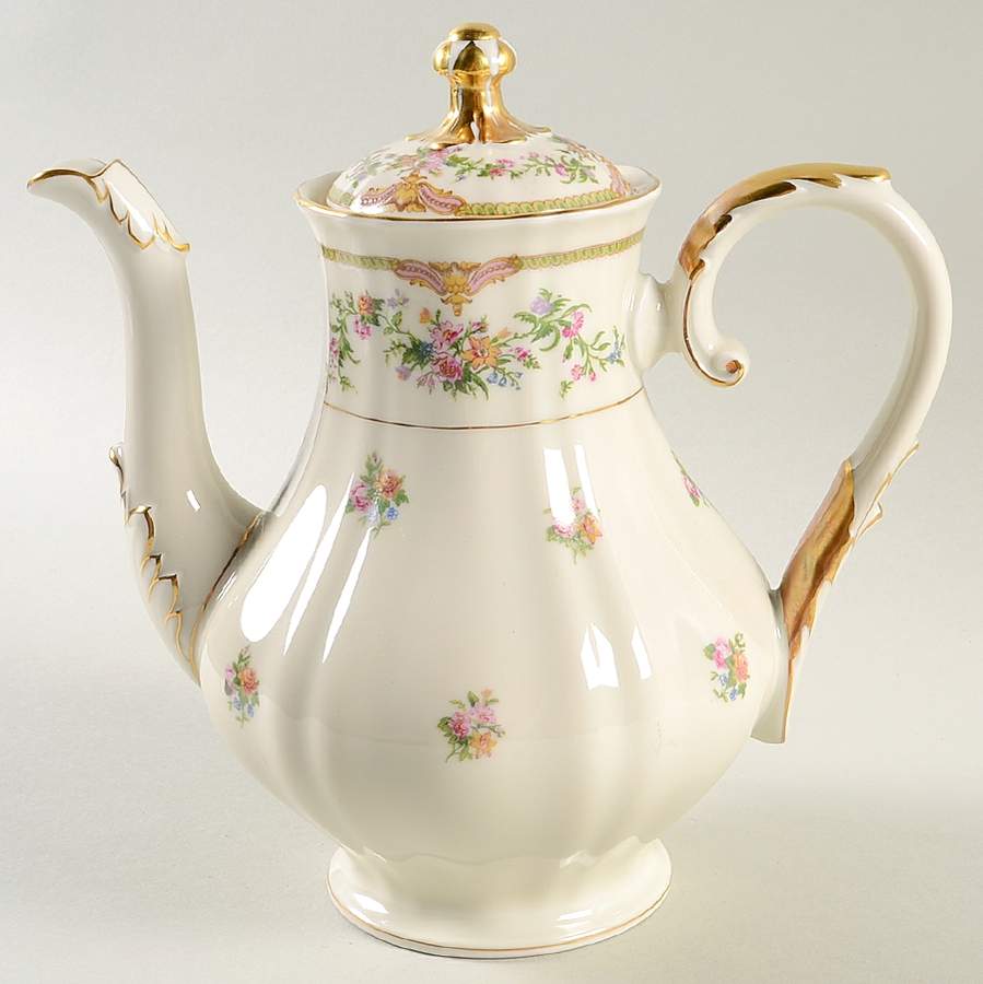 Aida (Gold Verge & Trim) Small Coffee Pot & Lid by Franconia-Krautheim & Adelburg-1