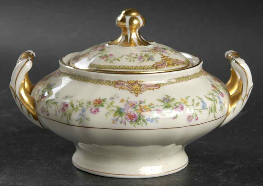 Aida (Gold Verge & Trim) Sugar Bowl & Lid by Franconia-Krautheim & Adelburg-1