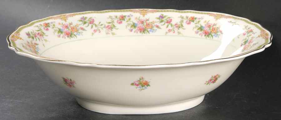 Aida (Gold Verge & Trim) 10" Oval Vegetable Bowl by Franconia-Krautheim & Adelburg-1