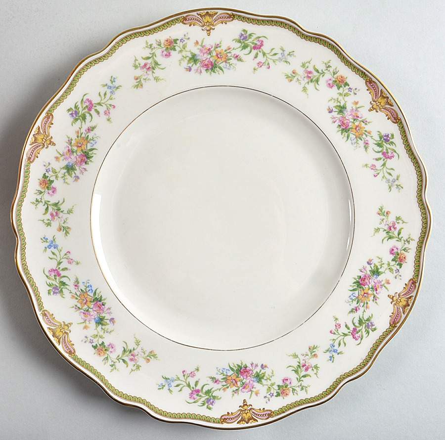 Aida (Green Verge & Gold Trim) Dinner Plate by Franconia-Krautheim & Adelburg-1