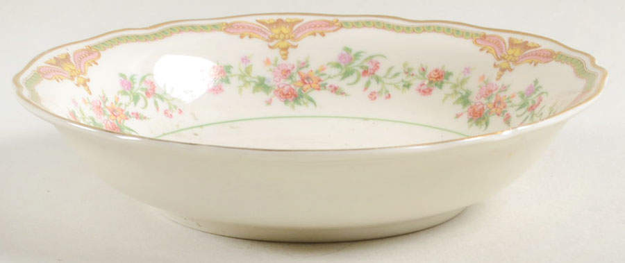 Aida (Green Verge & Gold Trim) Fruit/Dessert (Sauce) Bowl by Franconia-Krautheim & Adelburg-1