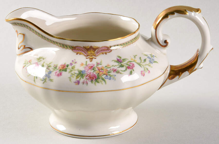 Aida (Green Verge & Gold Trim) Creamer by Franconia-Krautheim & Adelburg-1