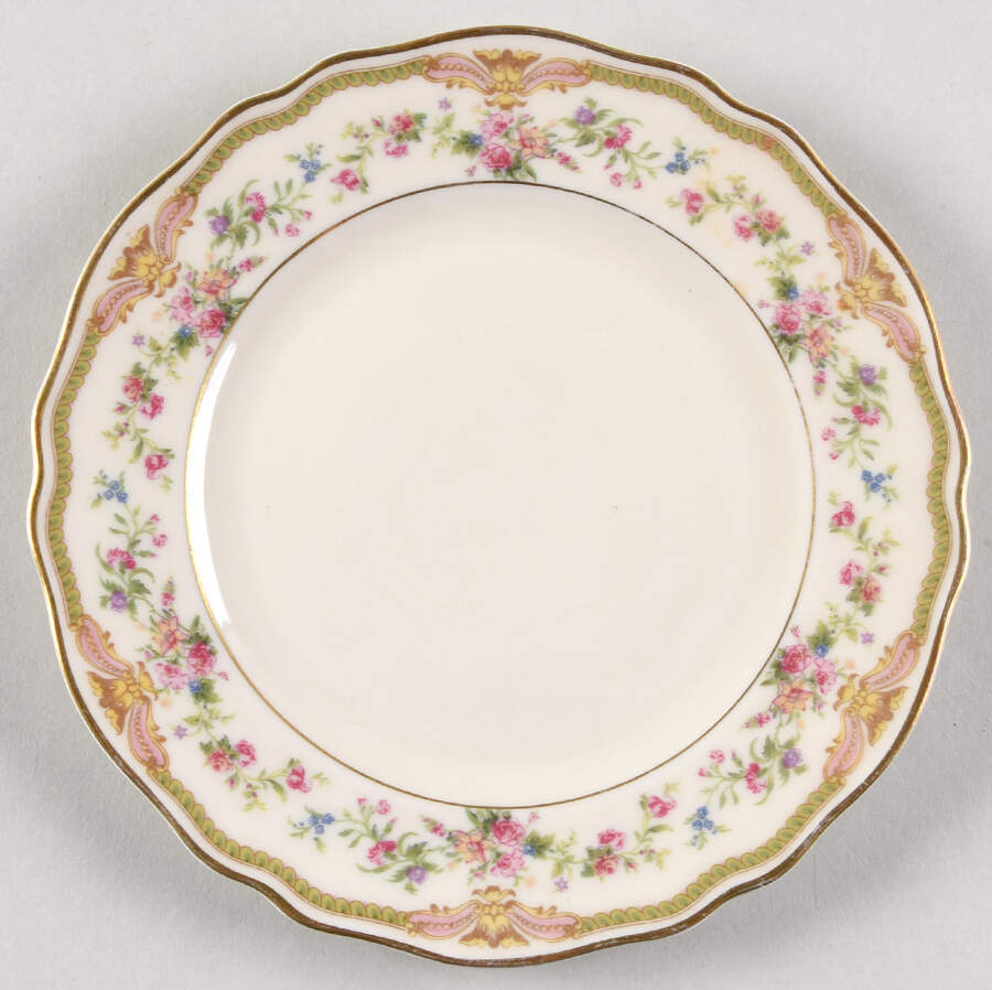 Aida (Green Verge & Gold Trim) Bread & Butter Plate by Franconia-Krautheim & Adelburg-1