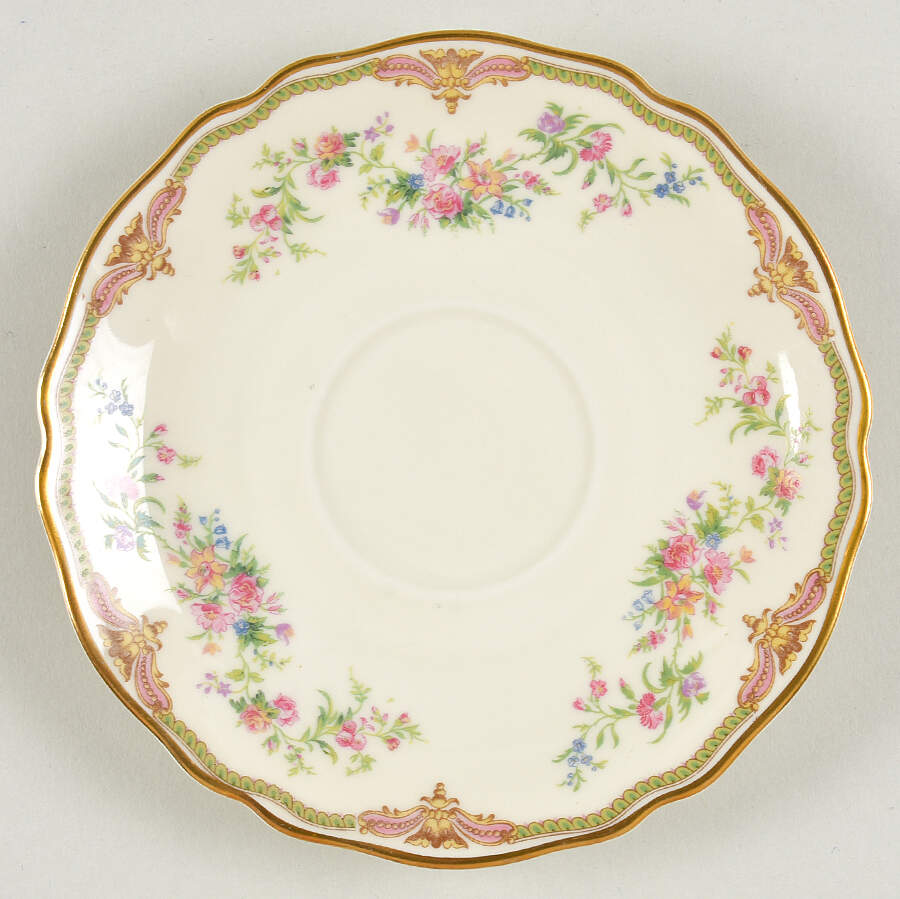 Aida (Green Verge & Gold Trim) Saucer for Footed Cup by Franconia-Krautheim & Adelburg-1