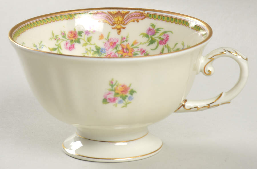 Aida (Green Verge & Gold Trim) Footed Cup by Franconia-Krautheim & Adelburg-1