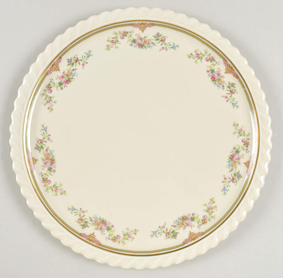 Aida (Green Verge & Gold Trim) Cake Plate by Franconia-Krautheim & Adelburg-1