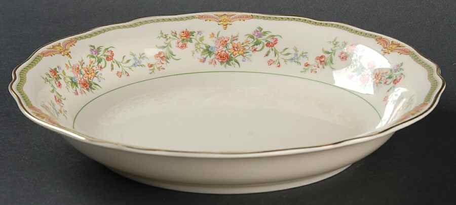 Aida (Green Verge & Gold Trim) Coupe Soup Bowl by Franconia-Krautheim & Adelburg-1