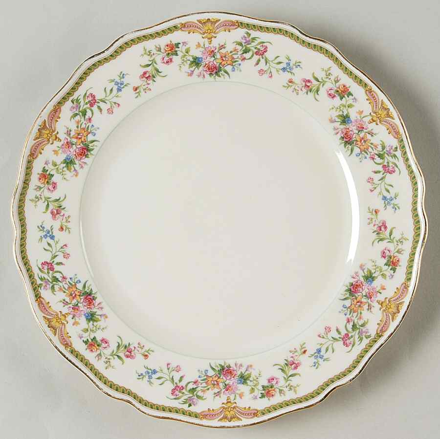 Aida (Green Verge & Gold Trim) Salad Plate by Franconia-Krautheim & Adelburg-1
