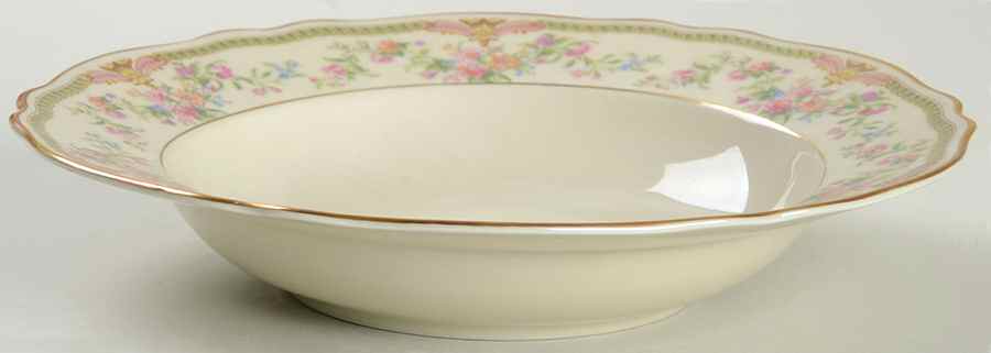 Aida (Green Verge & Gold Trim) Rim Soup Bowl by Franconia-Krautheim & Adelburg-1