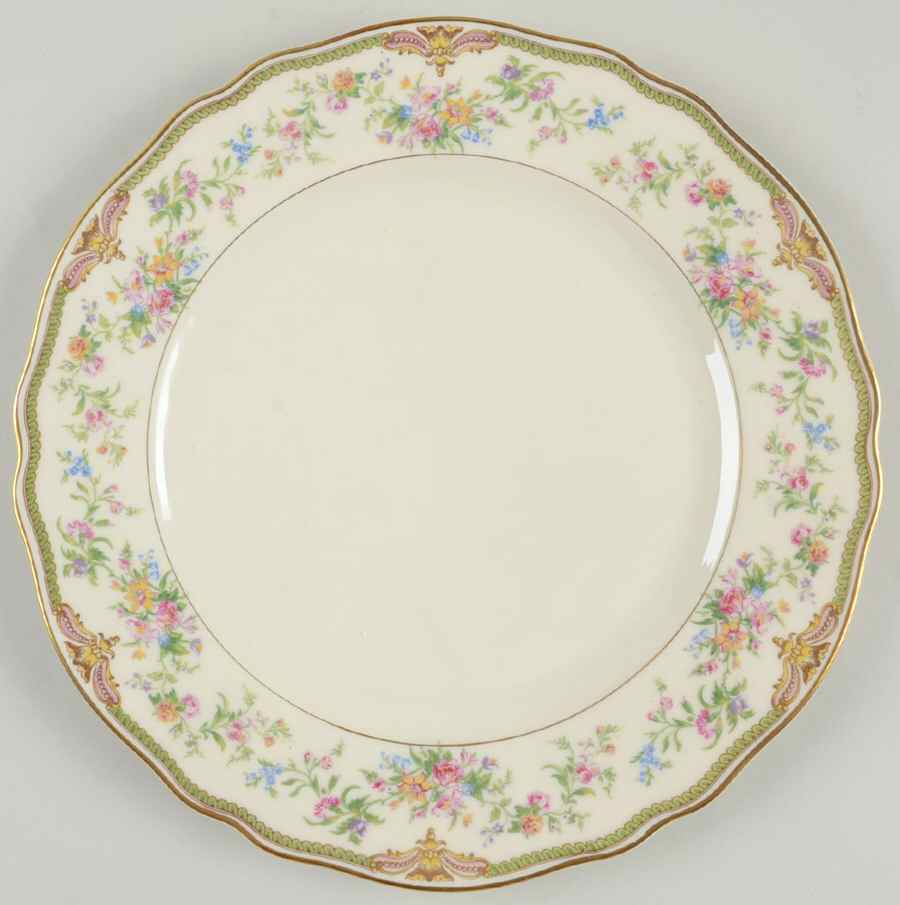 Aida (Green Verge & Gold Trim) Dinner Plate by Franconia-Krautheim & Adelburg-1
