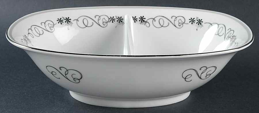 Barcarole 10" Oval Divided Vegetable Bowl by Franconia-Krautheim & Adelburg-1