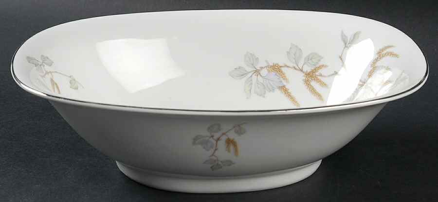 Birch Blossoms (Platinum Trim) 9" Oval Vegetable Bowl by Franconia-Krautheim & Adelburg-1