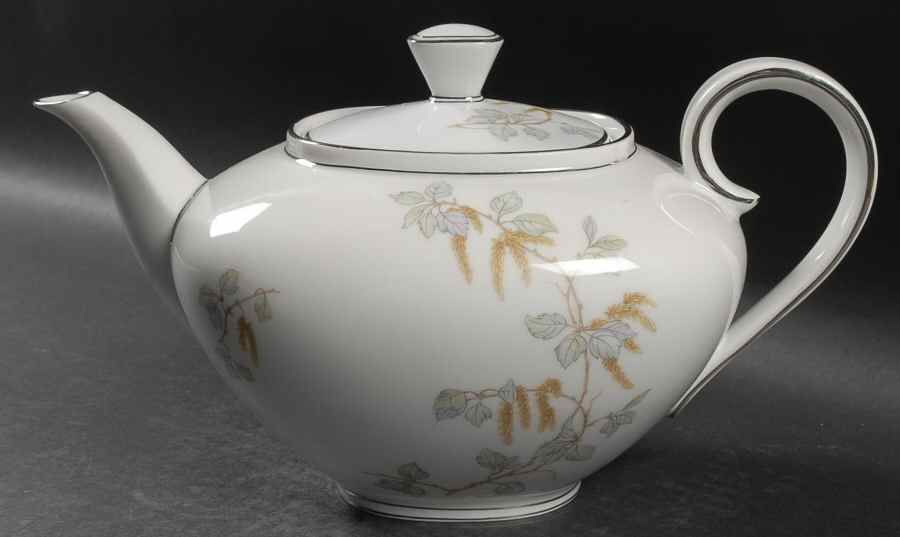 Birch Blossoms (Platinum Trim) Teapot & Lid by Franconia-Krautheim & Adelburg-1