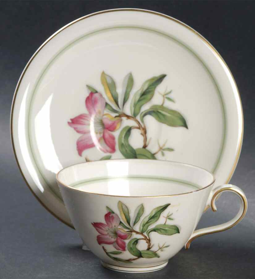 Blossoms of Spring Flat Cup & Saucer Set by Franconia-Krautheim & Adelburg-1