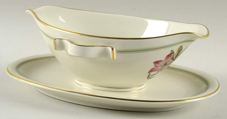 Blossoms of Spring Gravy Boat with Attached Underplate by Franconia-Krautheim & Adelburg-1