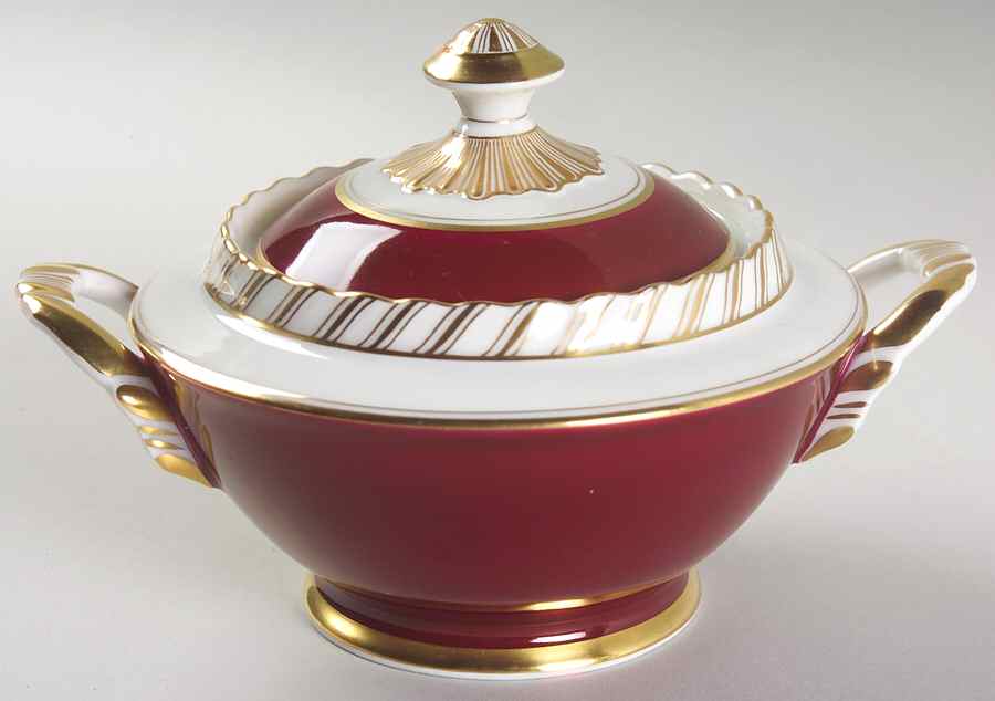 Cardinal Sugar Bowl & Lid by Franconia-Krautheim & Adelburg-1